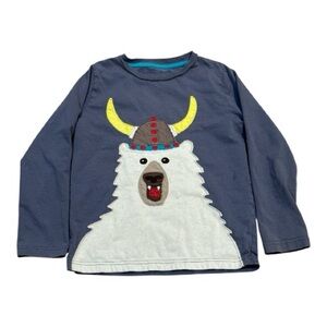 Mini Boden Kids Shirt Long Sleeve Yeti Print Size 4-5 Years